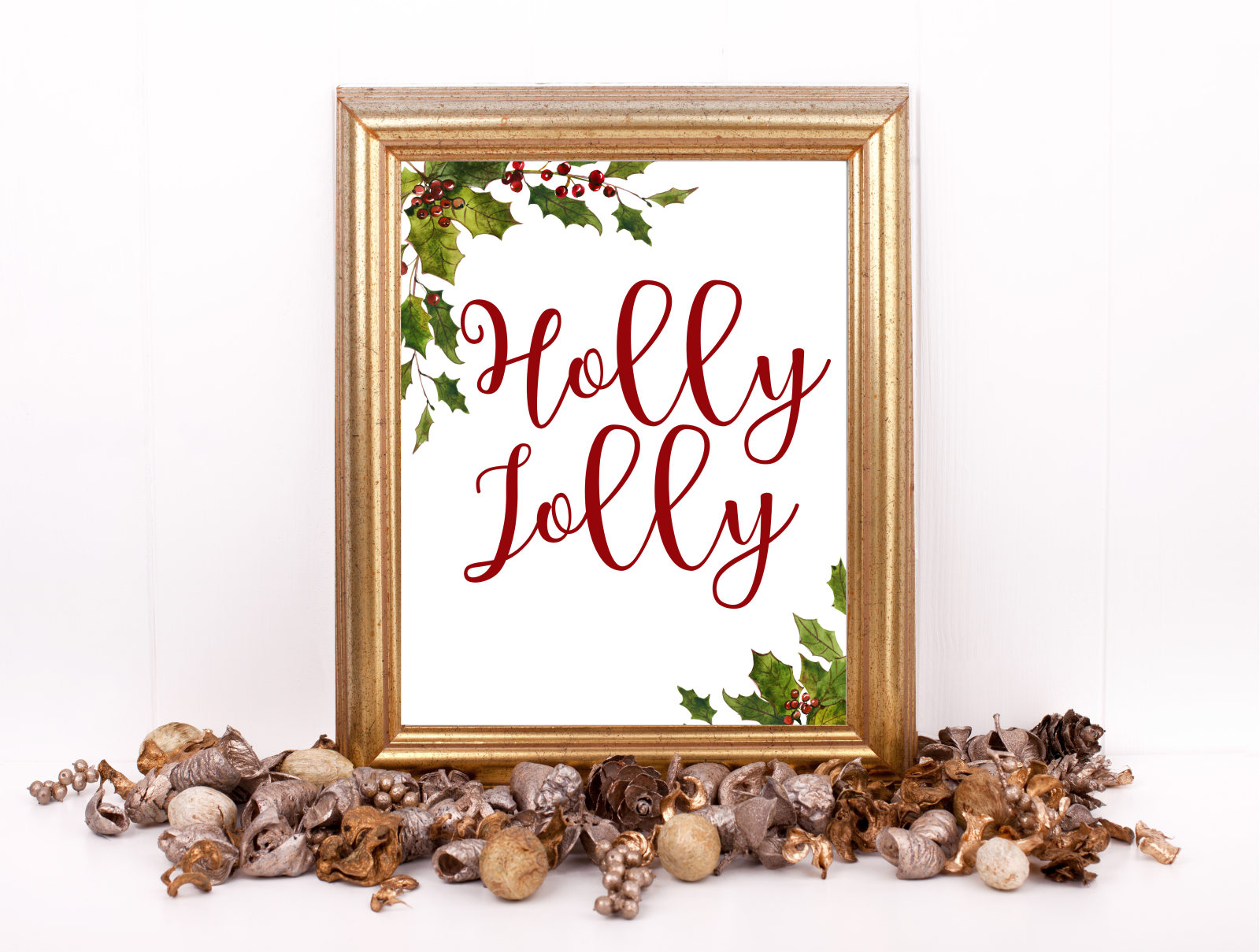 Holly Jolly Mistletoe Poster Printable