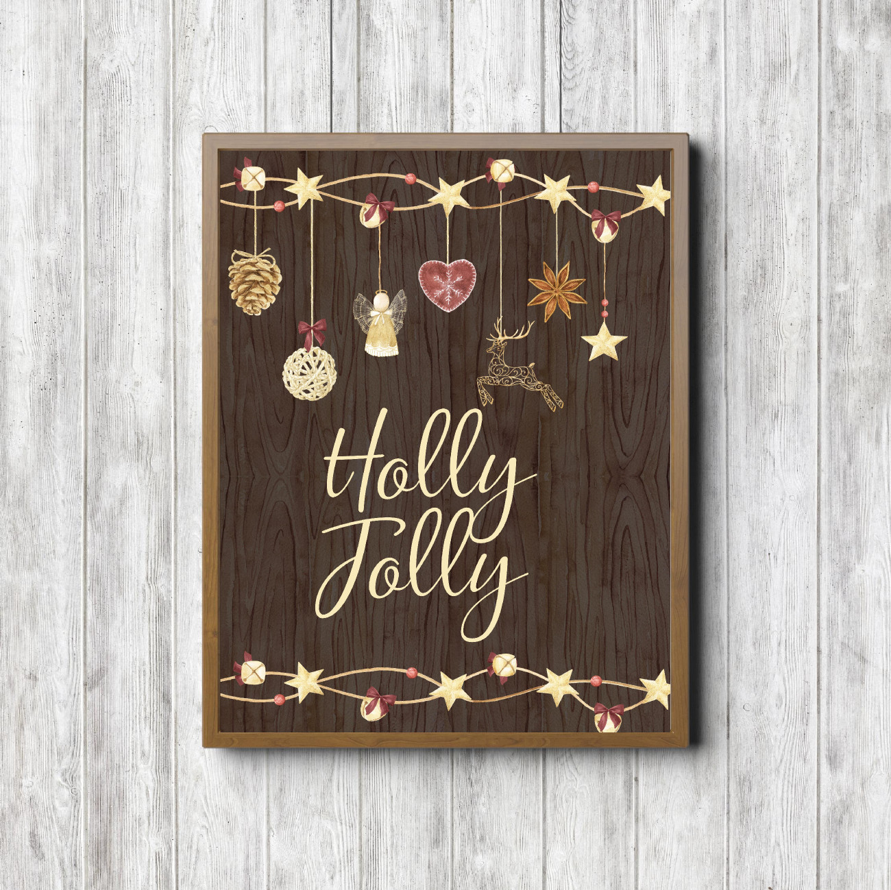 Holly Jolly Rustic Stars Printable