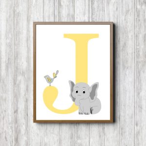 Letter J - Elephant & Bird
