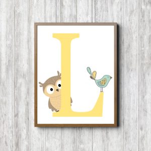 Letter L - Owl & Bird