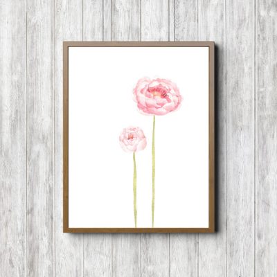 Pink Watercolor Flower Printable