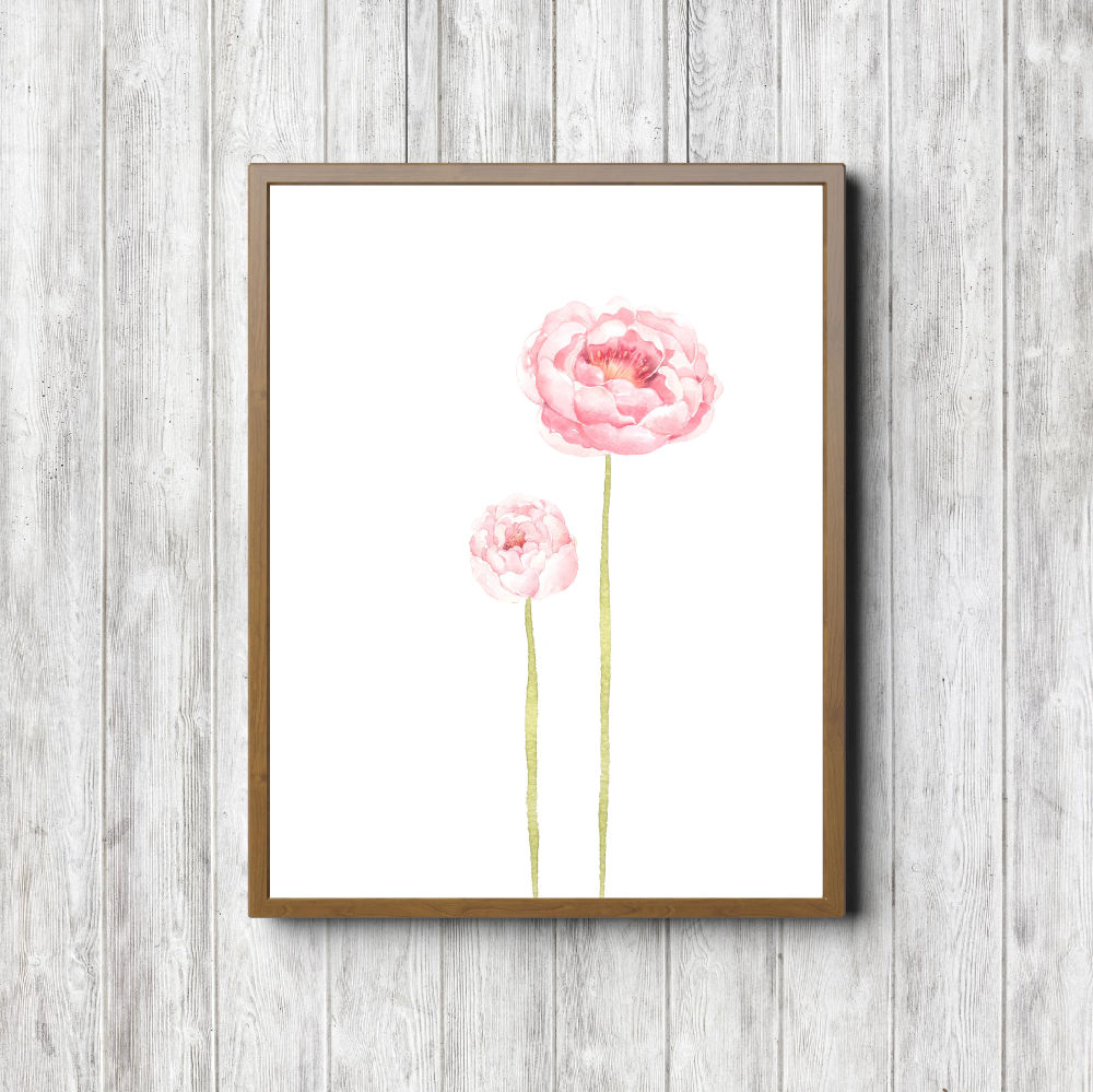 Pink Watercolor Flower Printable