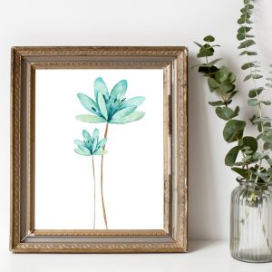 Mint Green Lilies Poster