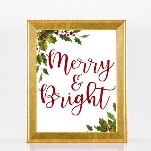 Merry And Bright Mistletoe Poster