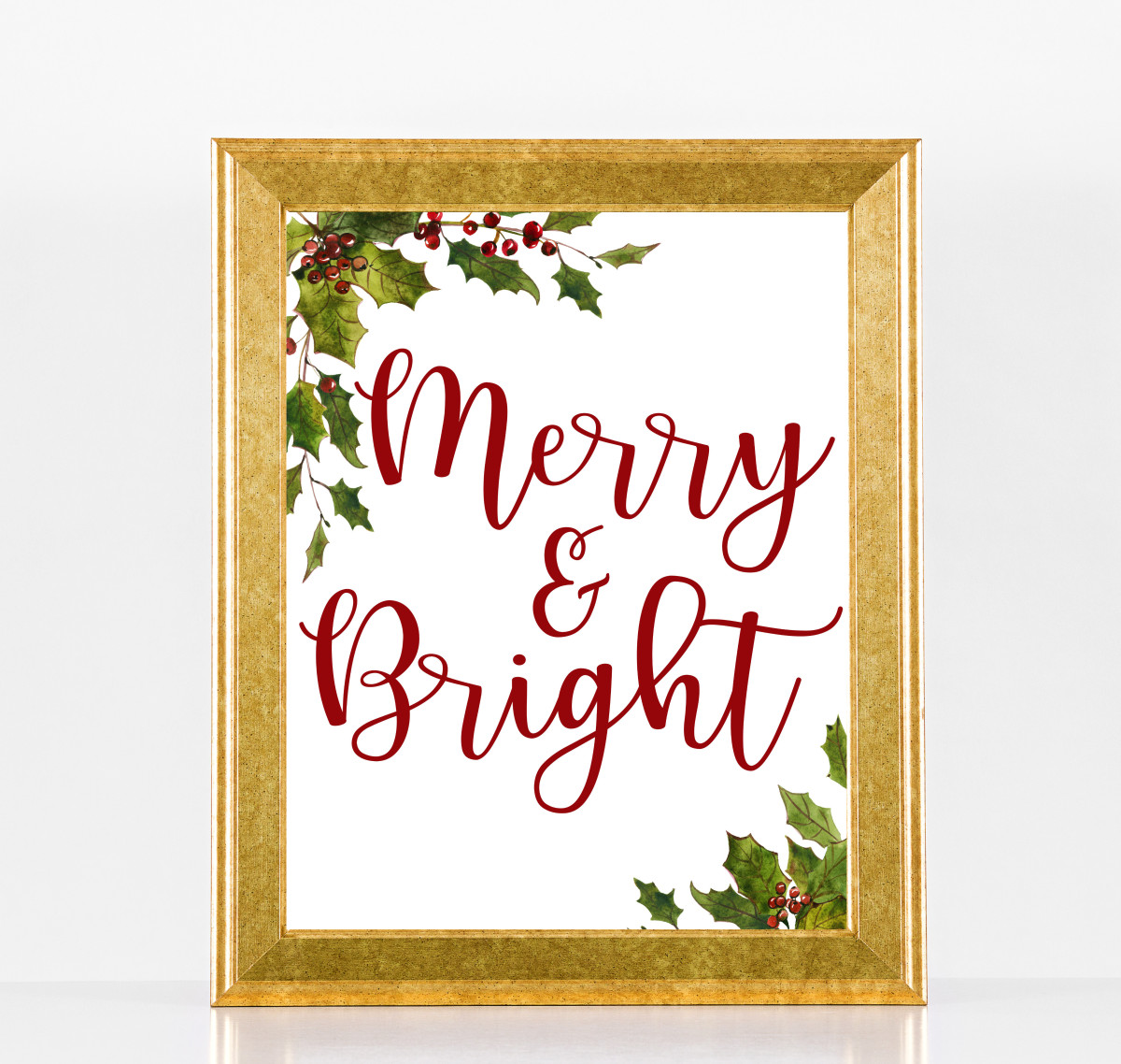 Merry And Bright Mistletoe Poster Printable