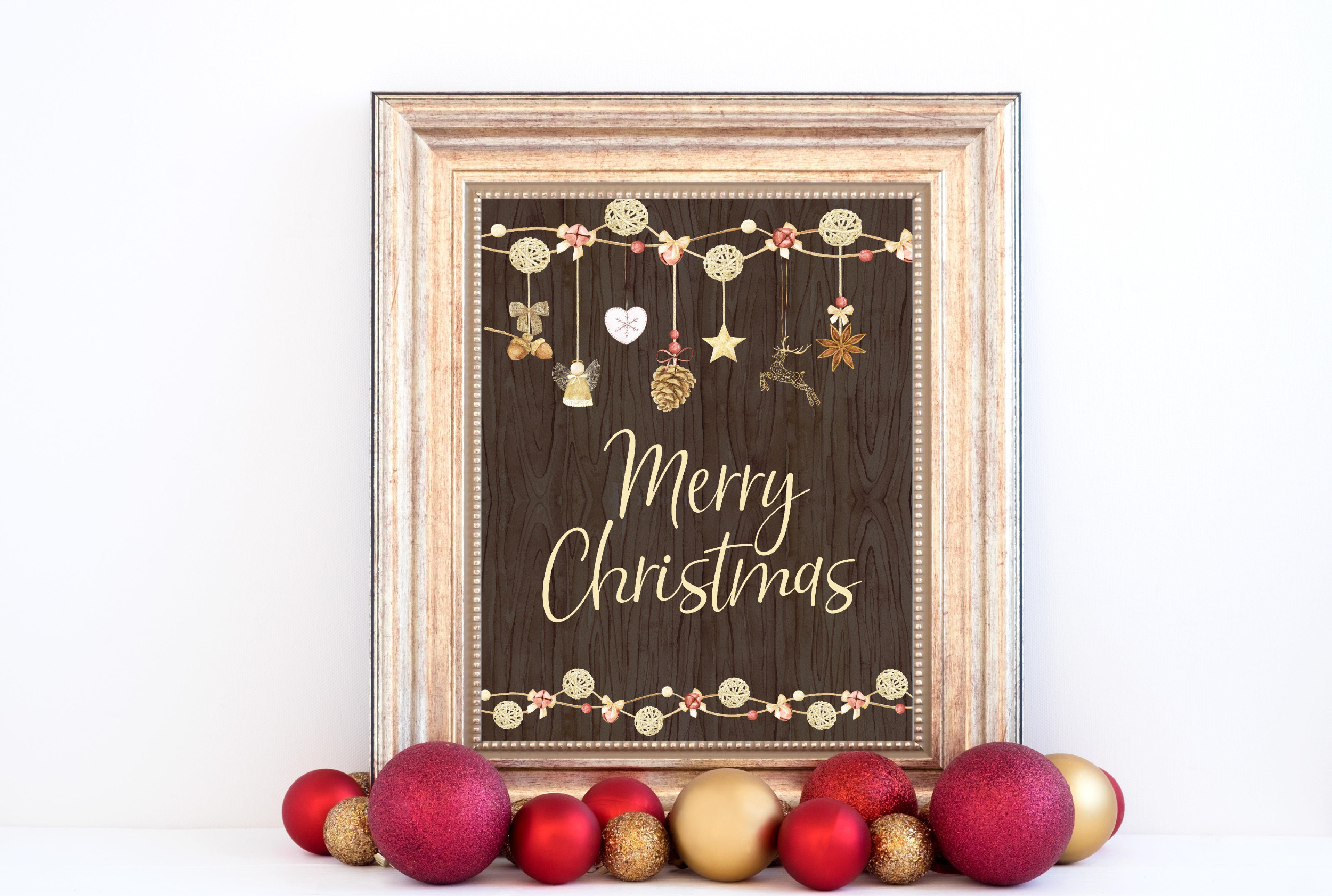 Merry Christmas Rustic Decor Printable