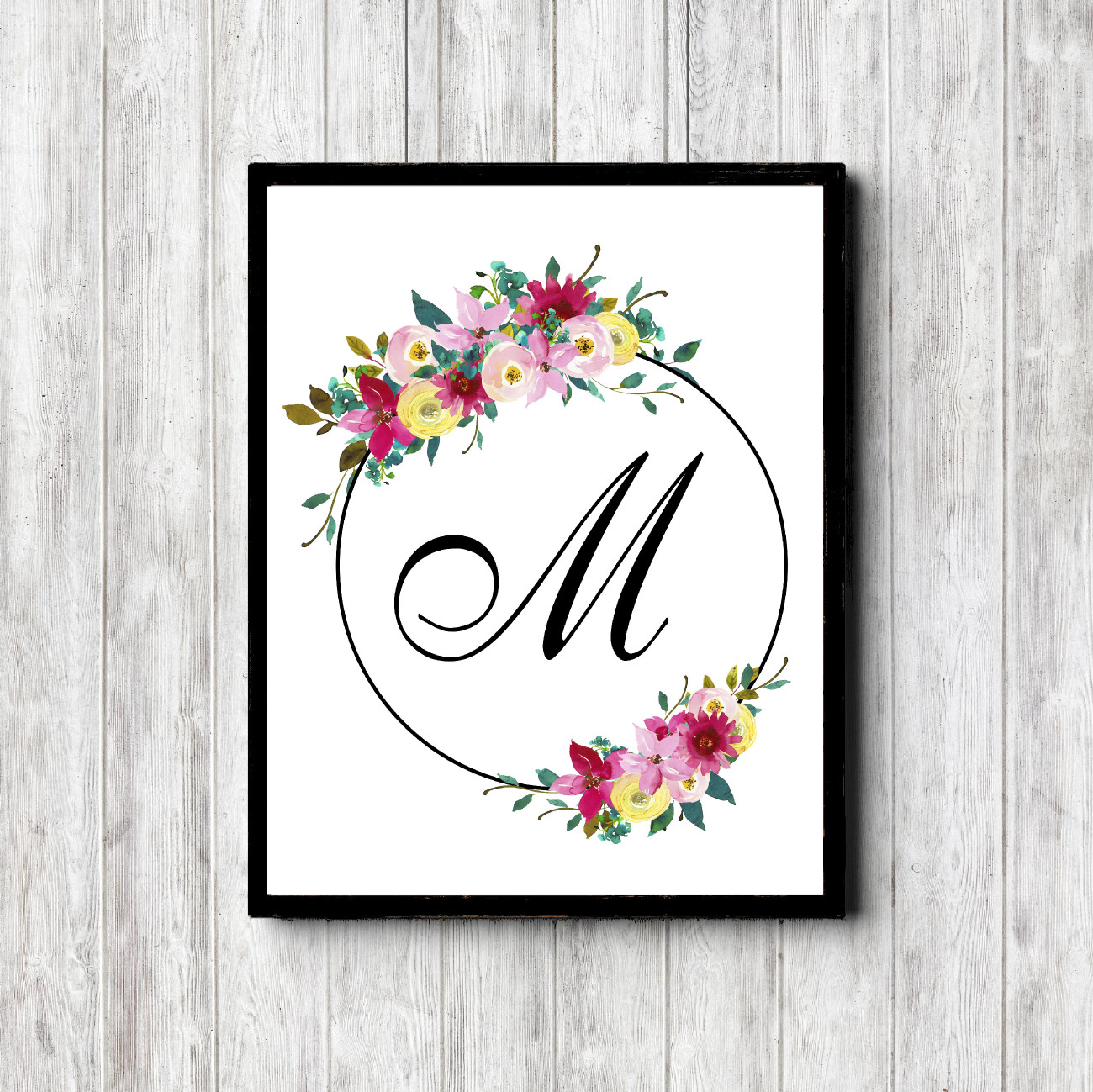 Letter M – Circle Bouquet Printable