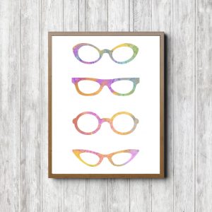 Colorful Watercolor Eyewear Poster