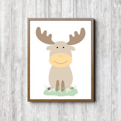 Cute Moose Woodland Animal