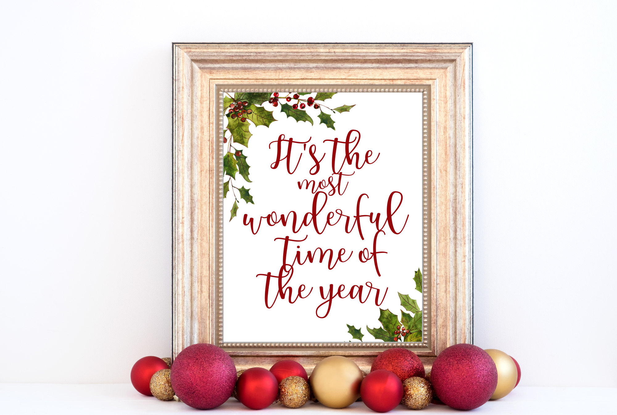 Wonderful Time Mistletoe Poster Printable