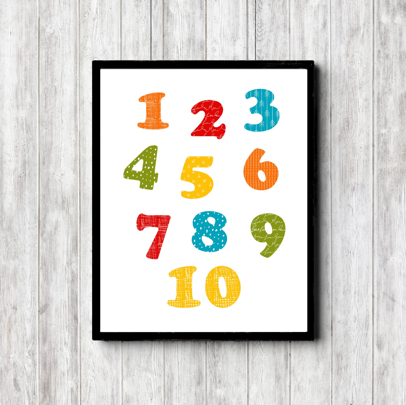 Numerical Chart in Bright Colors Printable