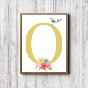 Letter O - Bouquet & Bird