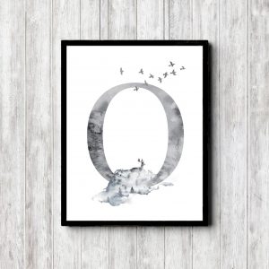 Letter O - Monotone Woodland