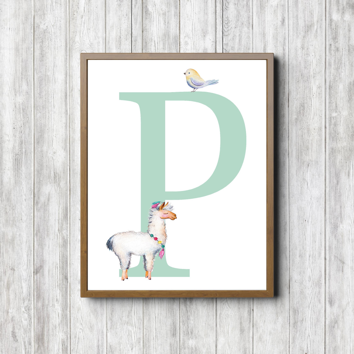 Letter P – Llama & Bird Printable