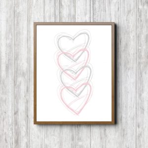 Pink And Gray Hearts
