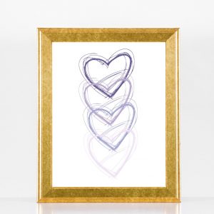 Purple Hand Drawn Hearts