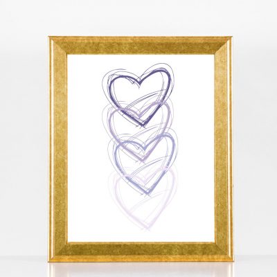 Purple Hand Drawn Hearts
