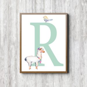Letter R - Llama & Bird
