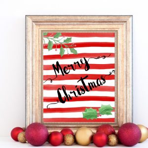 Merry Christmas Red & White Stripes