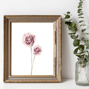 Mauve Watercolor Roses Printable