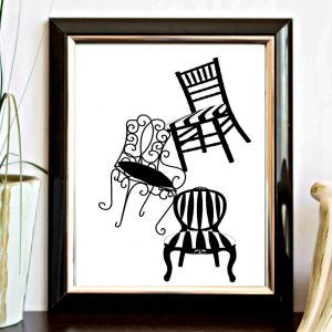 Stacked Monotone Vintage Chairs