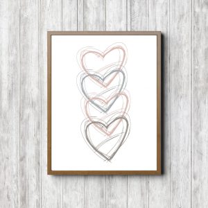 Pink And Stone Hearts