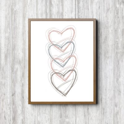Pink And Stone Hearts