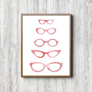 Coral Watercolor Optometry Art