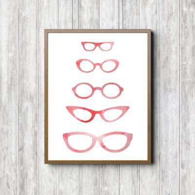 Coral Watercolor Optometry Art