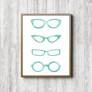 Mint Watercolor Eye Wear
