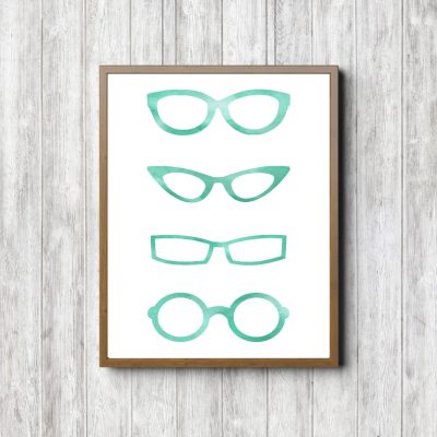Mint Watercolor Eye Wear