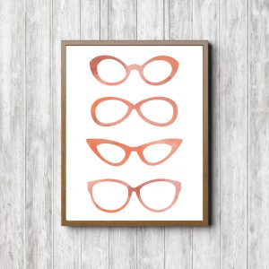 Orange Watercolor Spectacles Decor