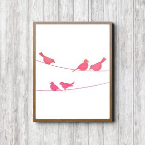 Pink Birds On A Wire