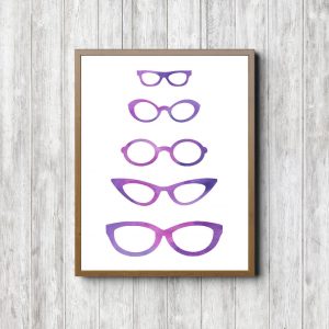 Purple Watercolor Spectacles Printable