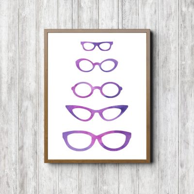Purple Watercolor Spectacles Printable