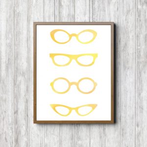 Yellow Eyeglasses Wall Decor