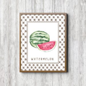 Watermelon Watercolor Fruit Art
