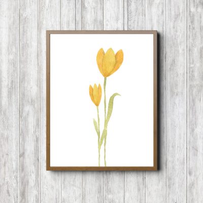 Yellow Watercolor Flower Printable