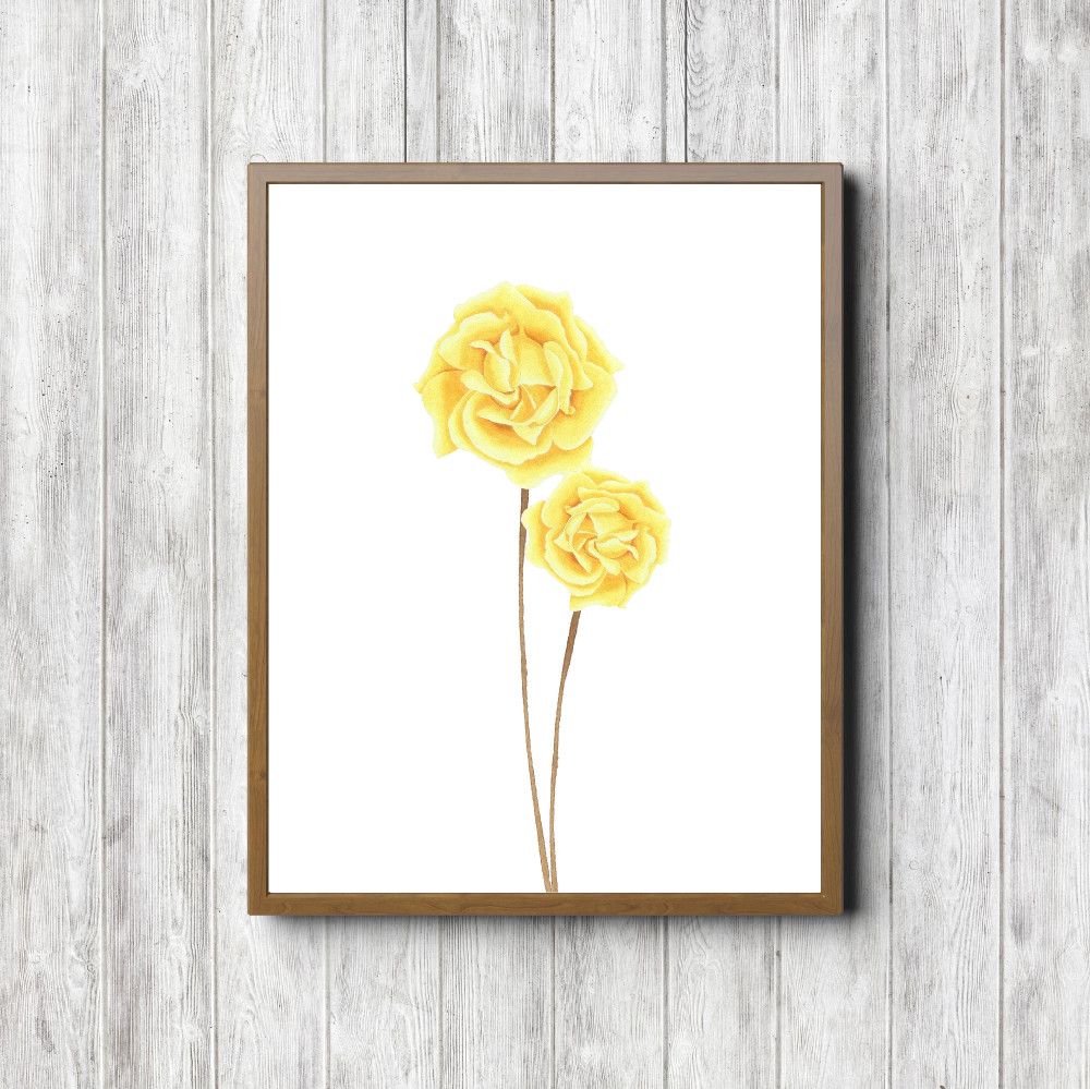 Yellow Roses Botanical Art Printable