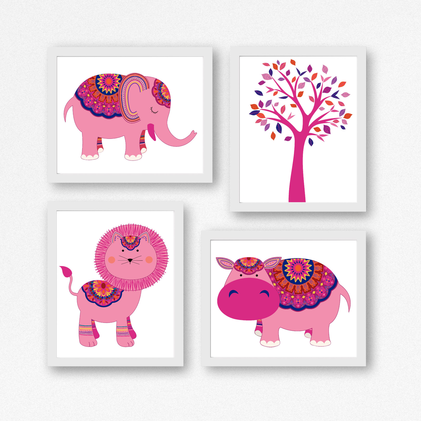 Pink Boho Animals & Tree Printable