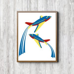 Blue & Red Planes Poster