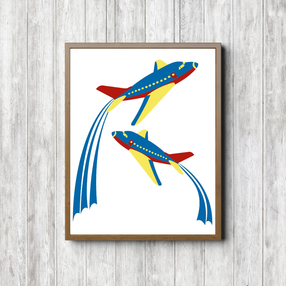Blue & Red Planes Poster Printable