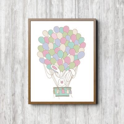 Bunny With Whimsical Balloons