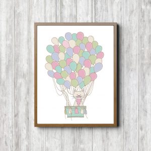 Cat With Whimsical Balloons