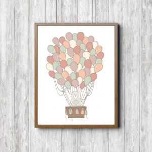 Bear With Blush Pink Balloons