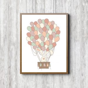 Cute Bunny With Blush Pink Balloons