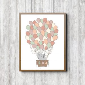 Elephant With Blush Pink Balloons