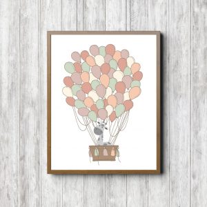 Giraffe With Blush Pink Balloons