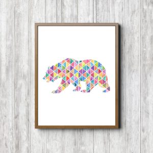 Geometric Bear Silhouette Portrait