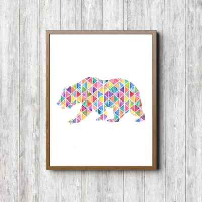 Geometric Bear Silhouette Portrait